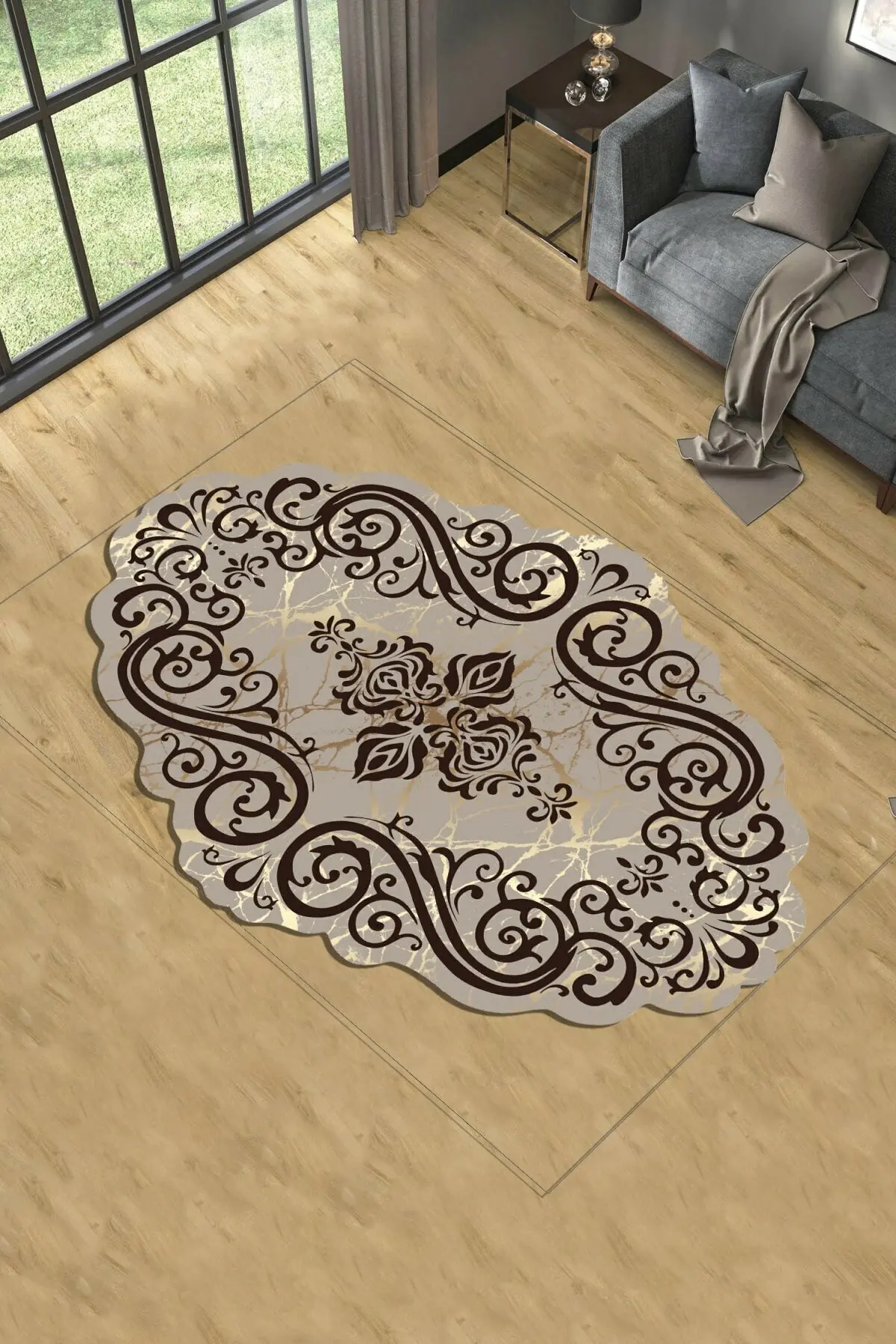 

Decorative Living Room Corridor Carpet Faux Leather Sole Special Cutting Dust Stain Resistant Thai Feather Fabric 11mm Thick Antibacterial