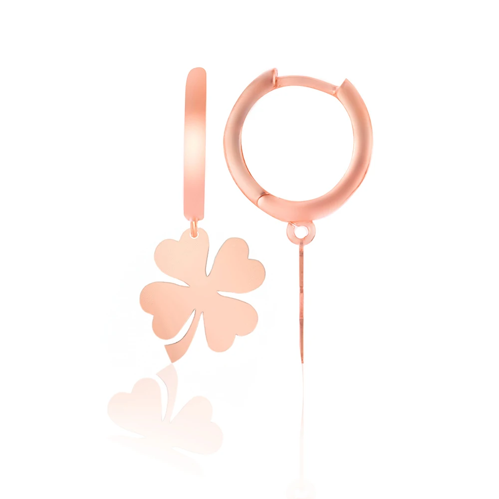 

High Quality Rose Gold Plated 925 Sterling Silver Clover Jewelry Earrings 925