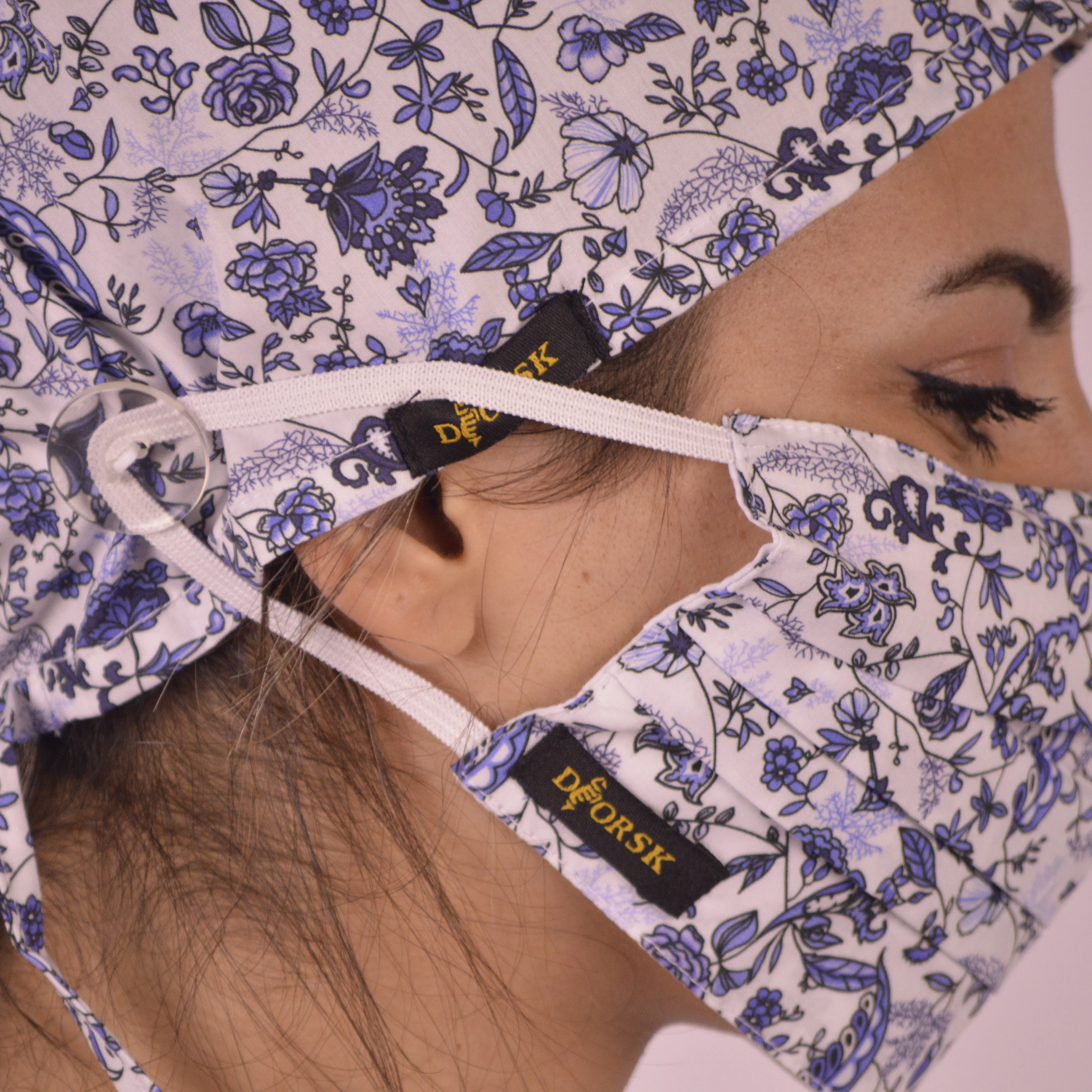 

Scrub caps for women,scrub caps with elastic tie back,Mask with filter pocket and nose wire,double layer mask,dental face mask