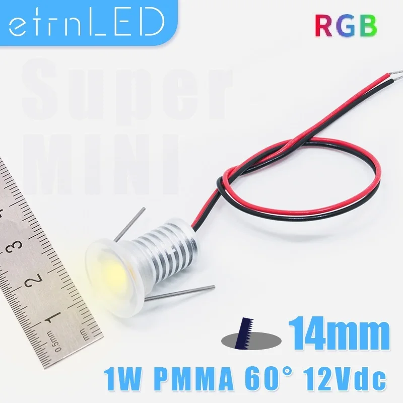 

etrnLED RGB Mini Led 12V Color Spotlight Indoor Ceiling Dimmable Home Detor Recessed Spot Lamp for Display Bar KTV 1W PMMA Lens