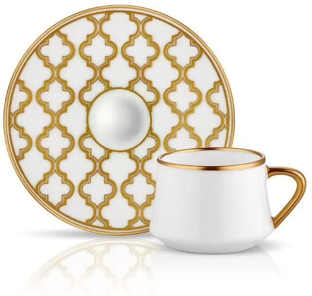 

Koleksiyon Sufi Vienna Coffee Cup and Saucer - Mat Gold - 90 cc