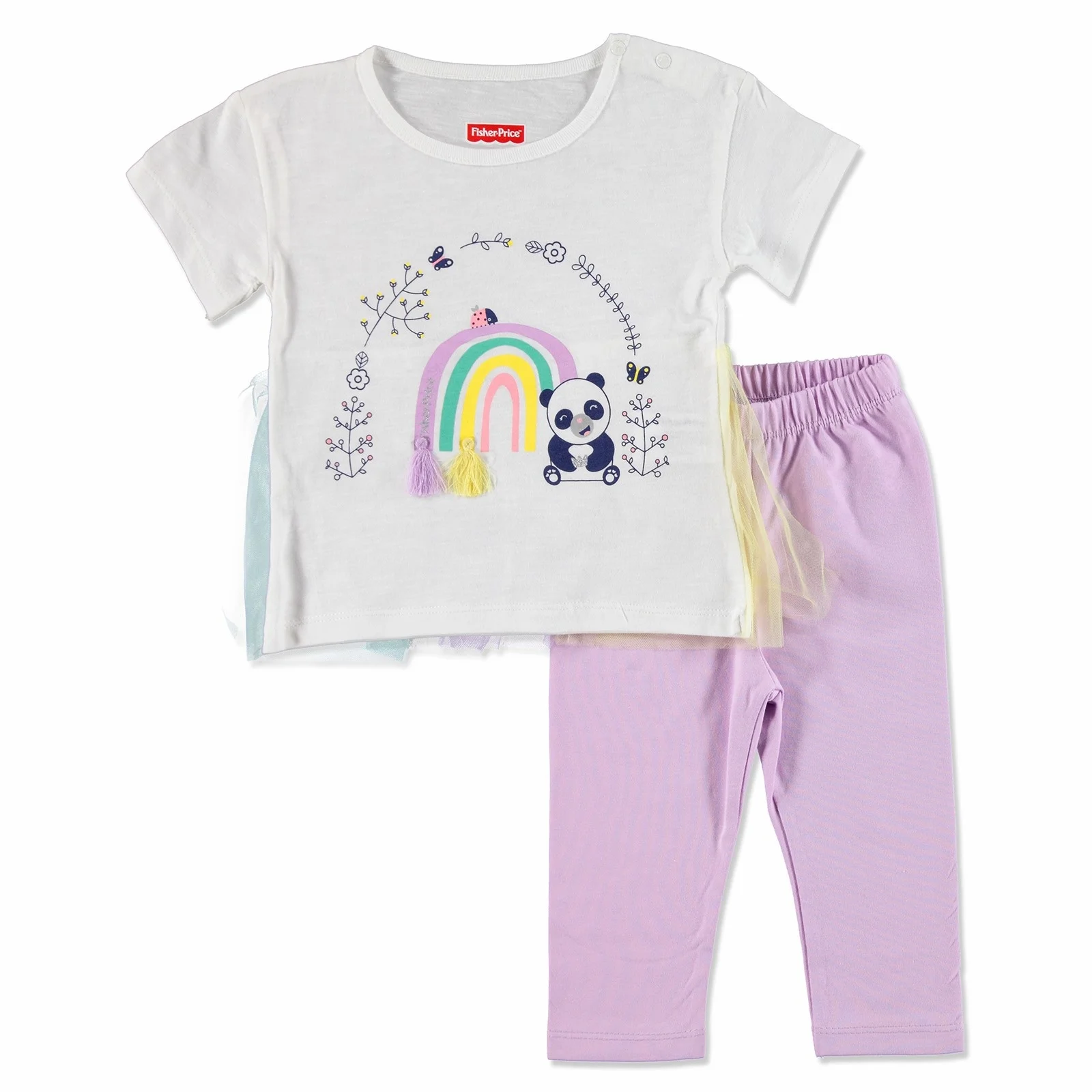 Ebebek Fisher Price/комплект из летней футболки и леггинсов с надписью My Rainbow для