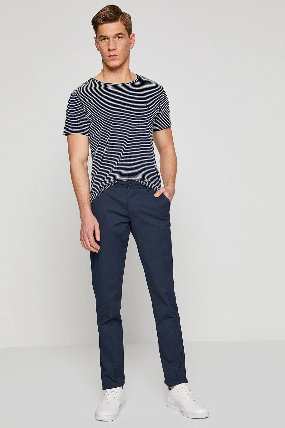 Koton мужские темно синие брюки с нормальной талией 8 KAM44088LW| |