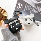 Совместим с чехлом Airpods 1 и 2, милые 3D забавные мультяшные животные из силикона AirPods (мрачный медведь)