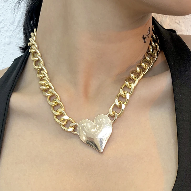 

Aesthetic Y2k Heart Snake Lion Pendant Necklace for Women Hip Hop Grunge Choker Charms Cuban Link Chains Fashion Jewelry Gift