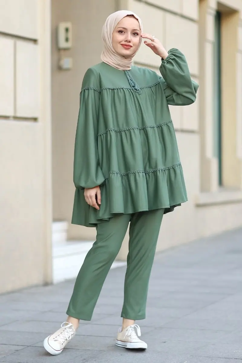 Andrean Calças Túnica Feminina Muçulmano Moda Hijab Vestuário Vestido Dubai Marroquino Inglês 1 Ocasiões Especiais