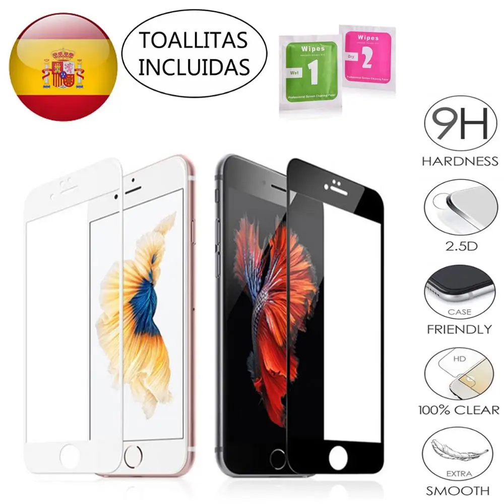 Fulscreen закаленное стекло для защиты экрана Iphone 6 6S в черном или белом цвете |