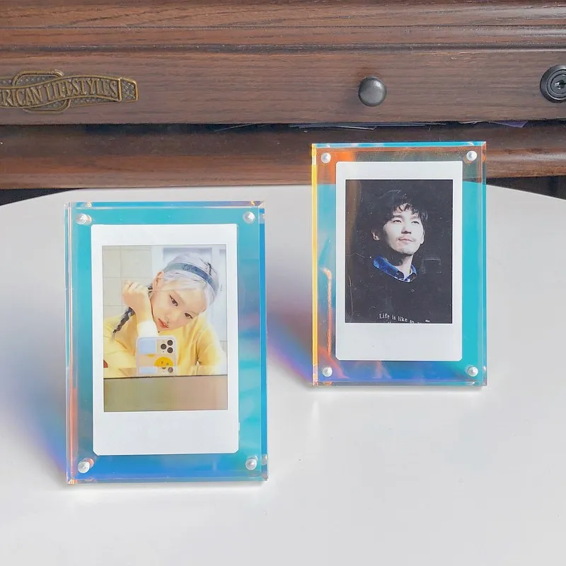 

Acrylic Photo Frame Transparent Thick Frameless Magnetic Desktop Display Valentine's Day Gift