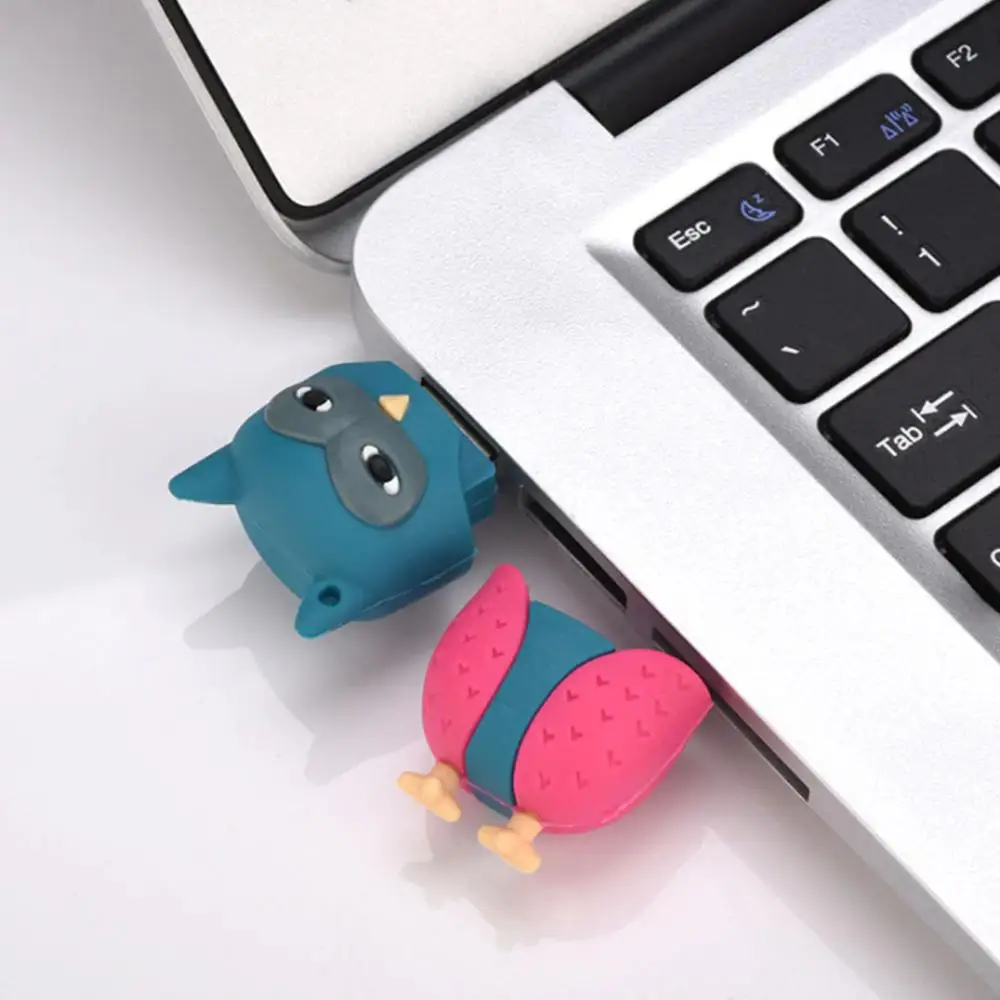 USB флеш накопитель 64 ГБ с изображением милых пингвинов совы пчелы лисы животных 4 8