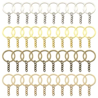 10pcs metal keyring keychain split ring keyfob with short chain key rings diy key chains jewelry accessorie findings