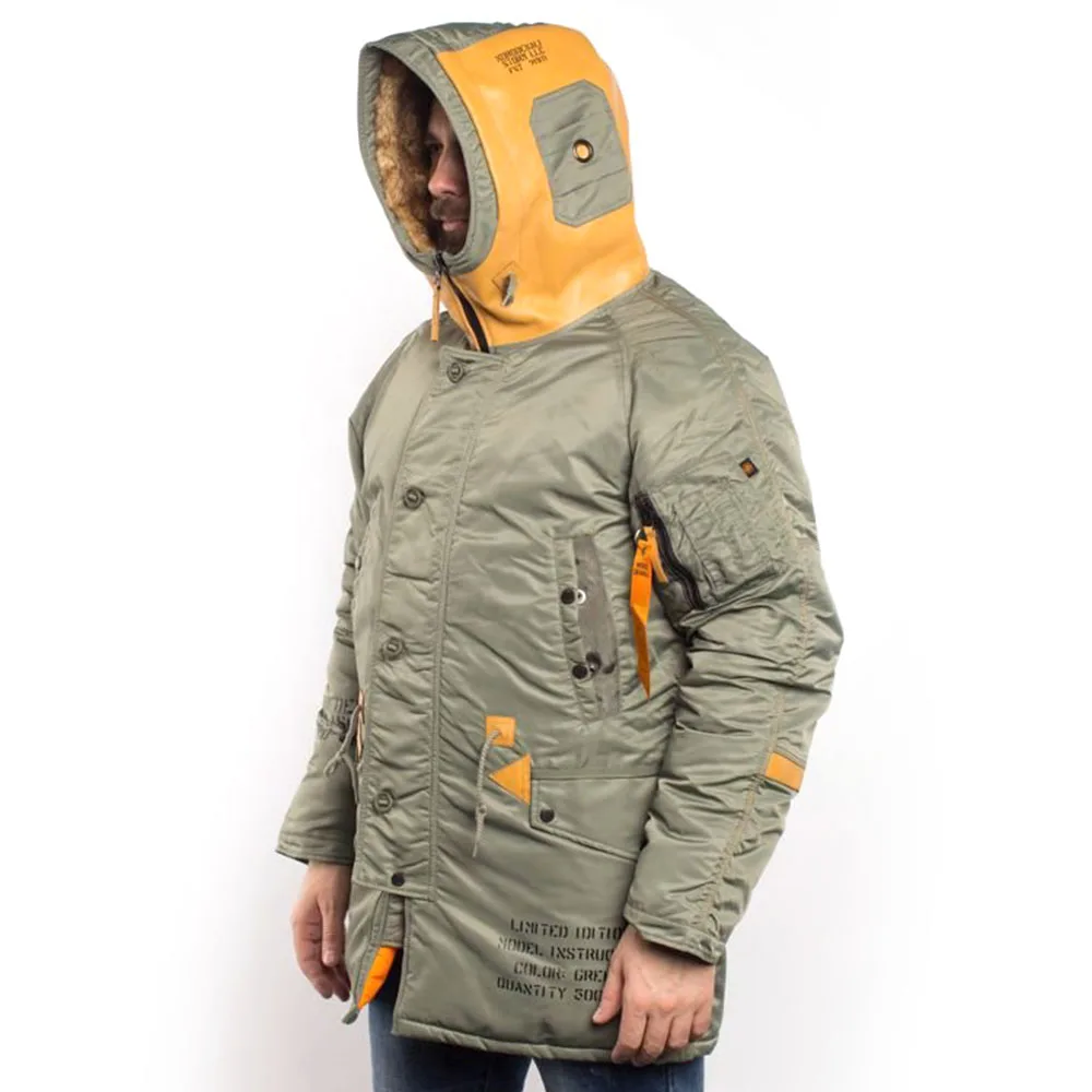 Куртка-аляска зимняя. Instructor NorDenali мужская olive/orange нейлон. стильная в стиле