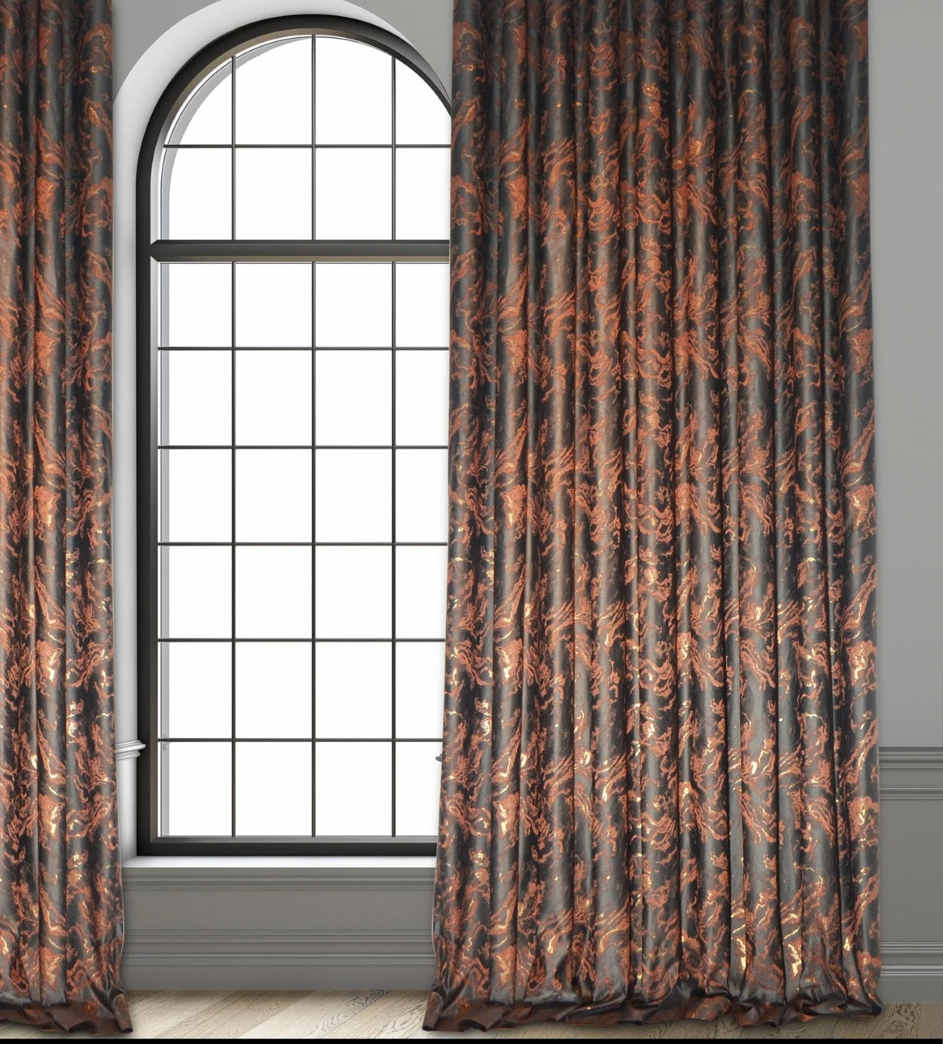 

Shiny Drapery panels, 6 colors option. Grommet or hook/ring. Length up to 113 '' ( 287 cm)