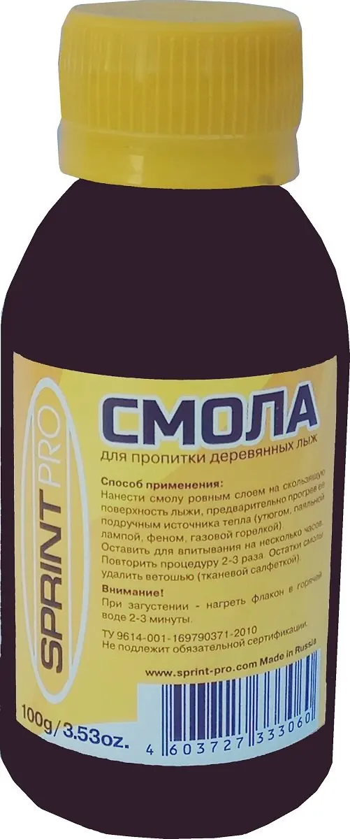 Смола В ФЛАКОНЕ для деревянных лыж SPRINT PRO S01 100 гр. |