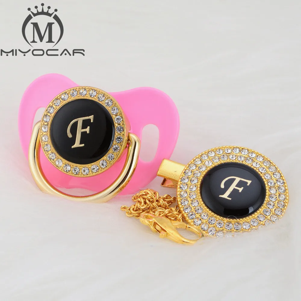 Набор красивых зажимов для соски и миокар с именем инициалами буквами F