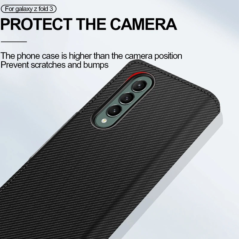 luxury magnetic spliting pu leather case for samsung galaxy z fold 3 5g mobile phone case all inclusive protective back cover free global shipping