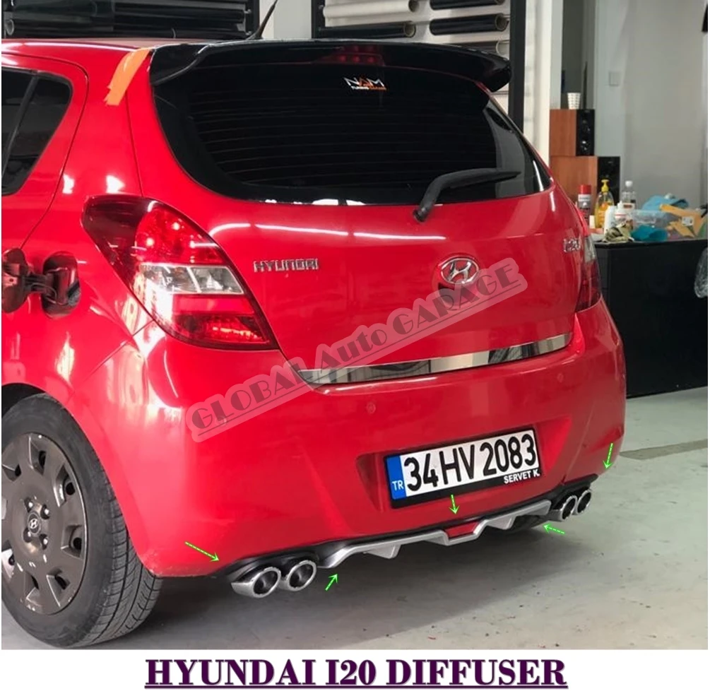 Рассеиватель для Hyundai I20 2009 2010 2011 2012 2013 2014 удлинитель заднего бампера