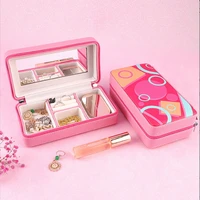 travel jewelry case jewelry organizer storage case for necklaces rings earrings bracelets pink color