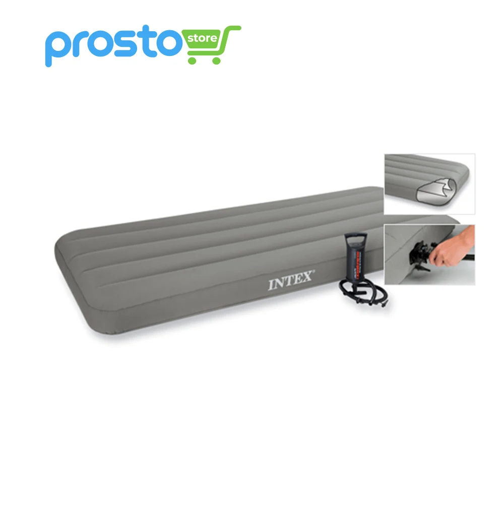 Матрас-велюр надувной Intex Roll `n go bed 69710 76х191х18см с насосом сверхпрочный матрас |