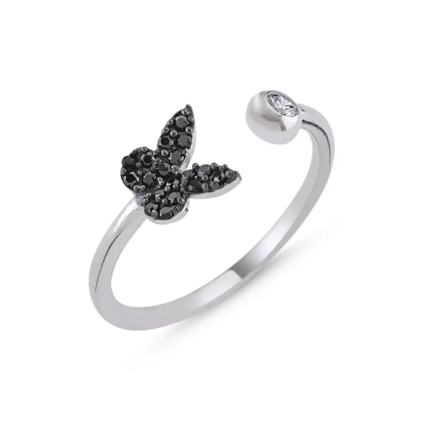 

Silver 925 Sterling Zircon Cubic Zirconia Butterfly Adjustable Ring