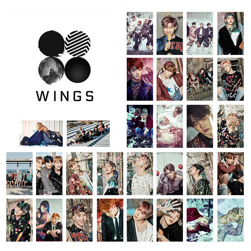 KPOP Bangtan Boys Wings Love Yourself ответ Tear Lomo карта Фотокарта плакат Soul Persona фото Jimin jin J-HOPE |
