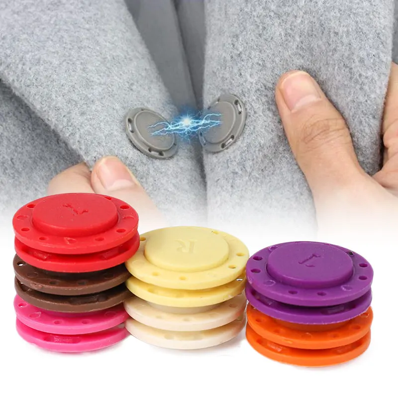 

1 Set Round Sew On Coat Bag Magnetic Fasteners Snap Buttons Plastic Sewing Supplies DIY 21mm 25mm