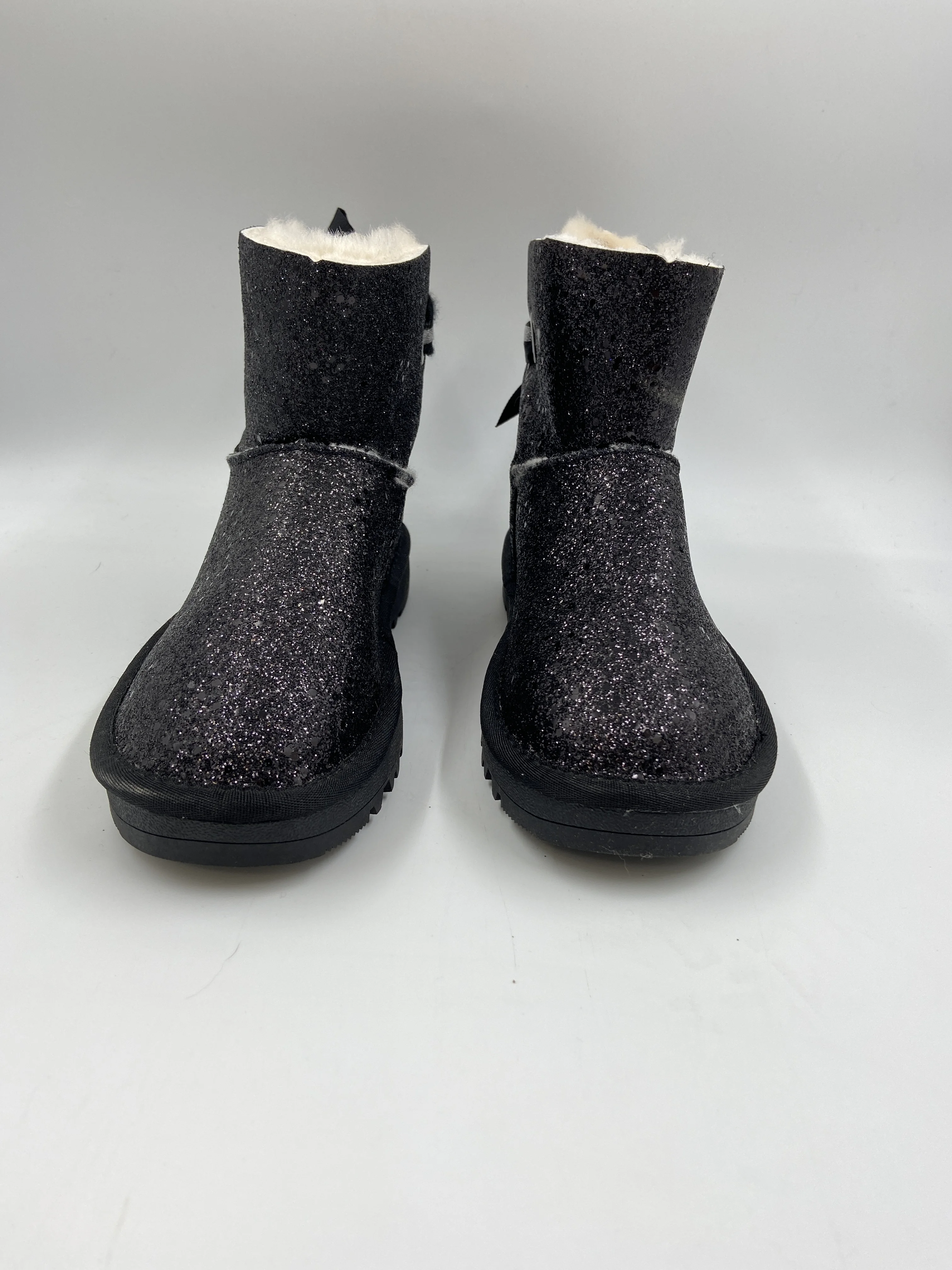 Угги зимние женские черные с блестками |