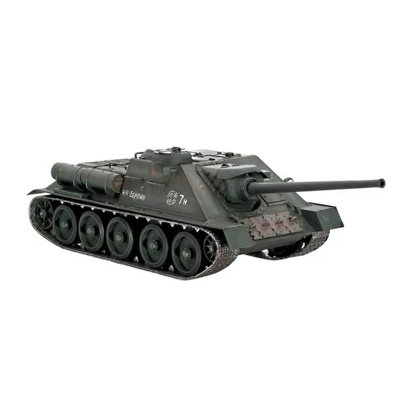 Детский конструктор Танки СУ-100 армейский жетон в подарок / Сборная модель танка
