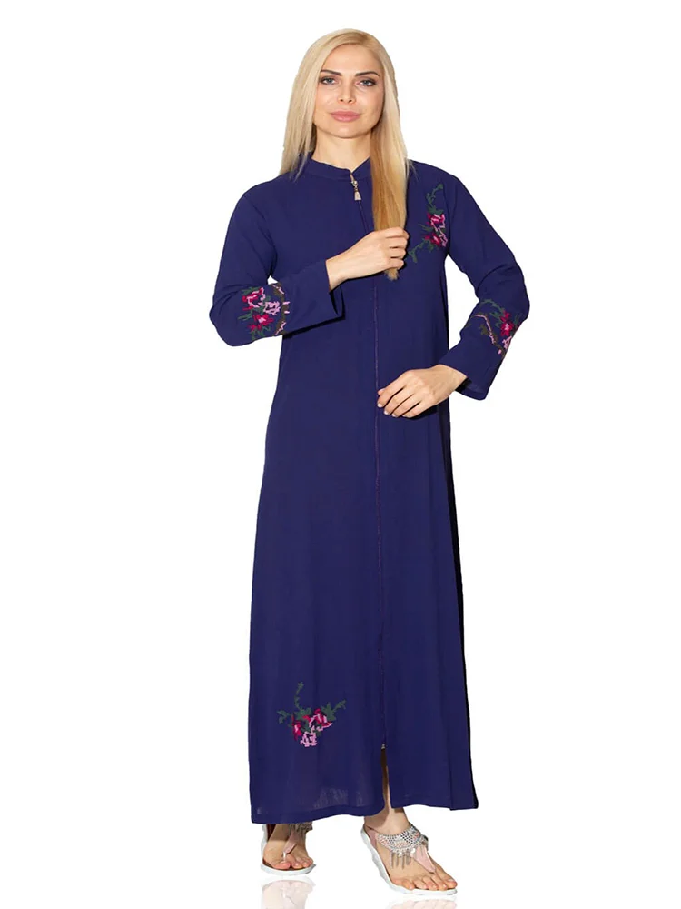 Sile Cloth Hand Embroidered Patterned Long Abayas New Muslim Fashion Elegant Islamic Clothing For Women Turkey Dubai Hijab Dress