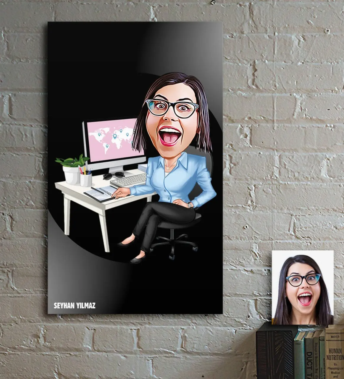

Personalized Women 'S General Manager Cartoon Wooden Table-1