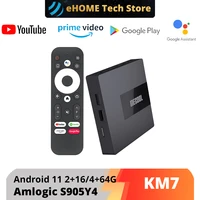 android 11 tvbox mecool km7 google certified media player 4g 64g amlogic s905y4 ddr4 androidtv 5g wifi prime video set top box