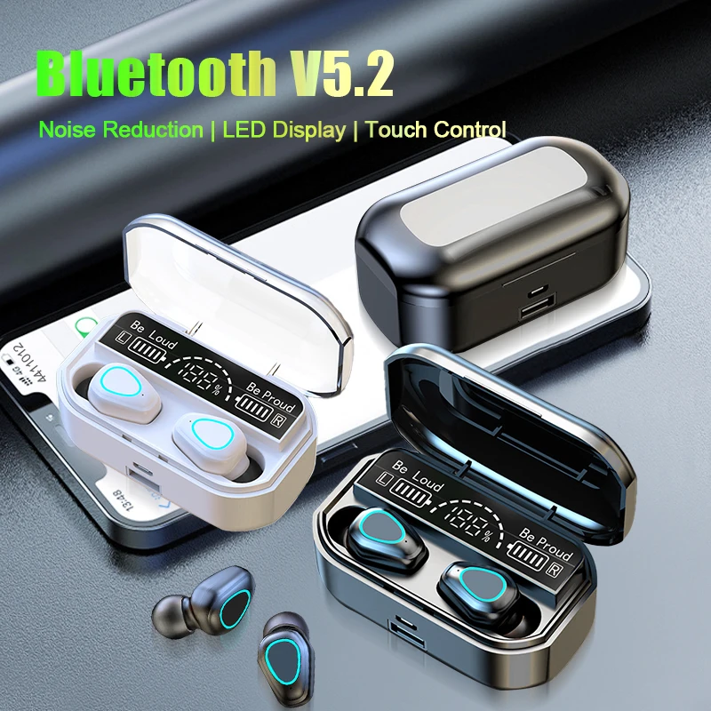 Новинка 2022 TWS наушники Bluetooth 5 2 беспроводные 9D стерео спортивные
