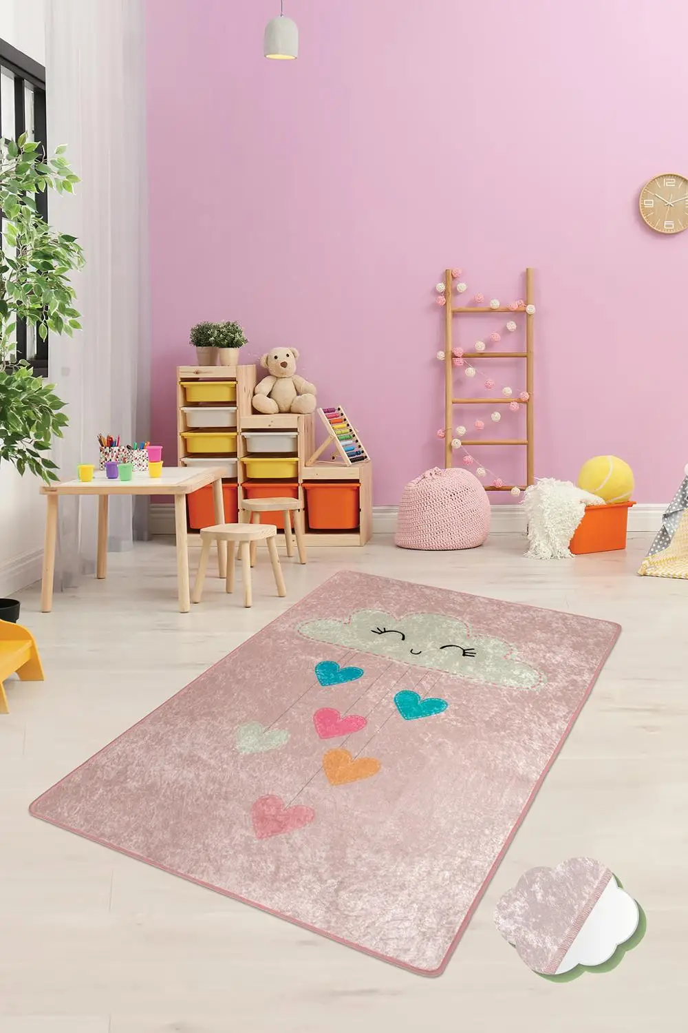 

Antdecor Happy Cloud помутнению в форме сердца с розовым фоном тематические круглый коврик для ванной коврик круглый ковер 40 "100 см