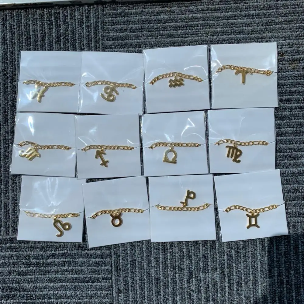 Ножные браслеты со знаками Зодиака для женщин золотые ножные ювелирные изделия в