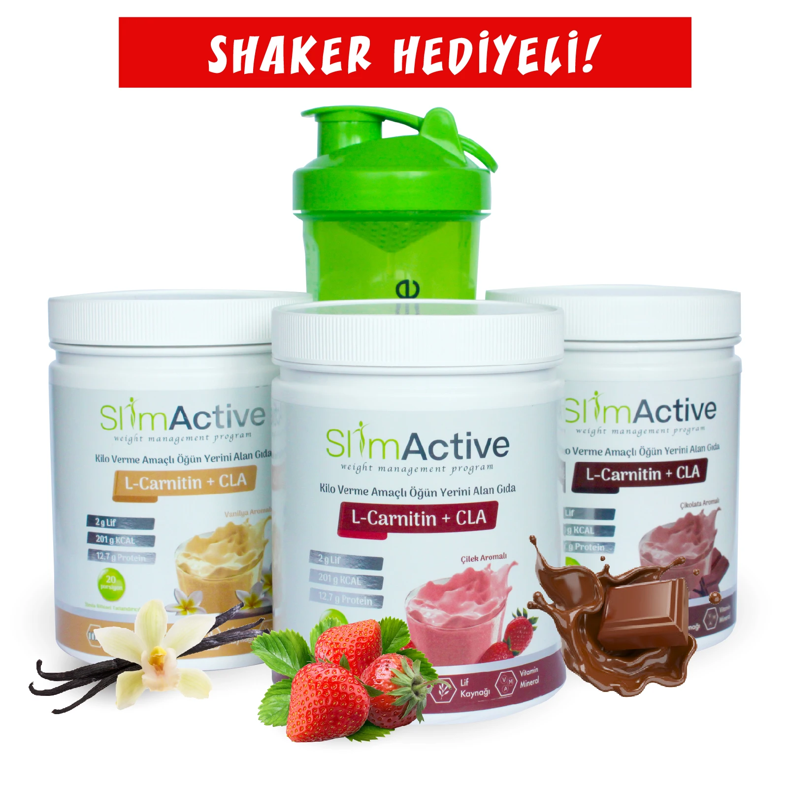 Формула Slim Active 3 предмета вместе клубничный шоколад банан (шейкер в подарок)