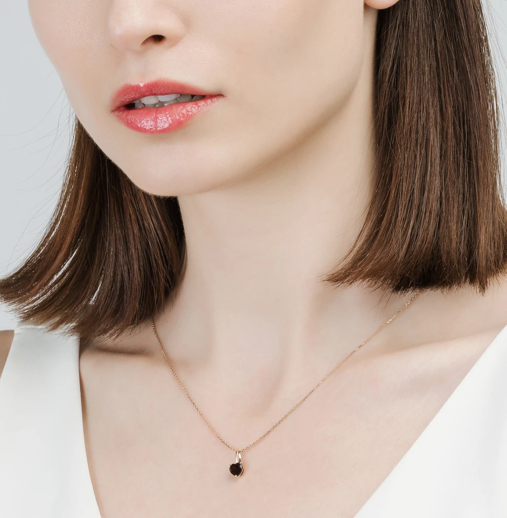 Золотая подвеска с гранатом SUNLIGHT проба 585|Подвески| |