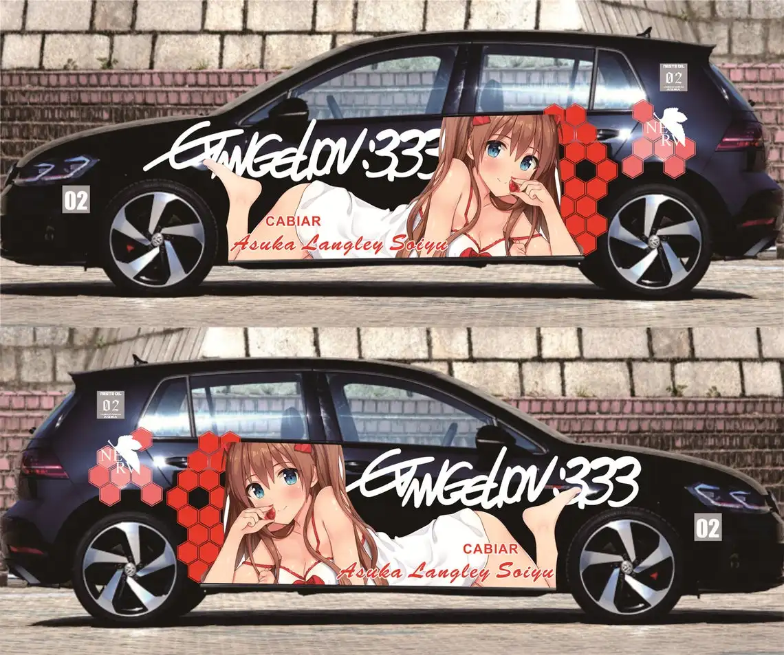 

Anime ITASHA EVA Car wrap Door Side Stickers Fit With Any Cars Vinyl graphics car accessories car stickers car decal