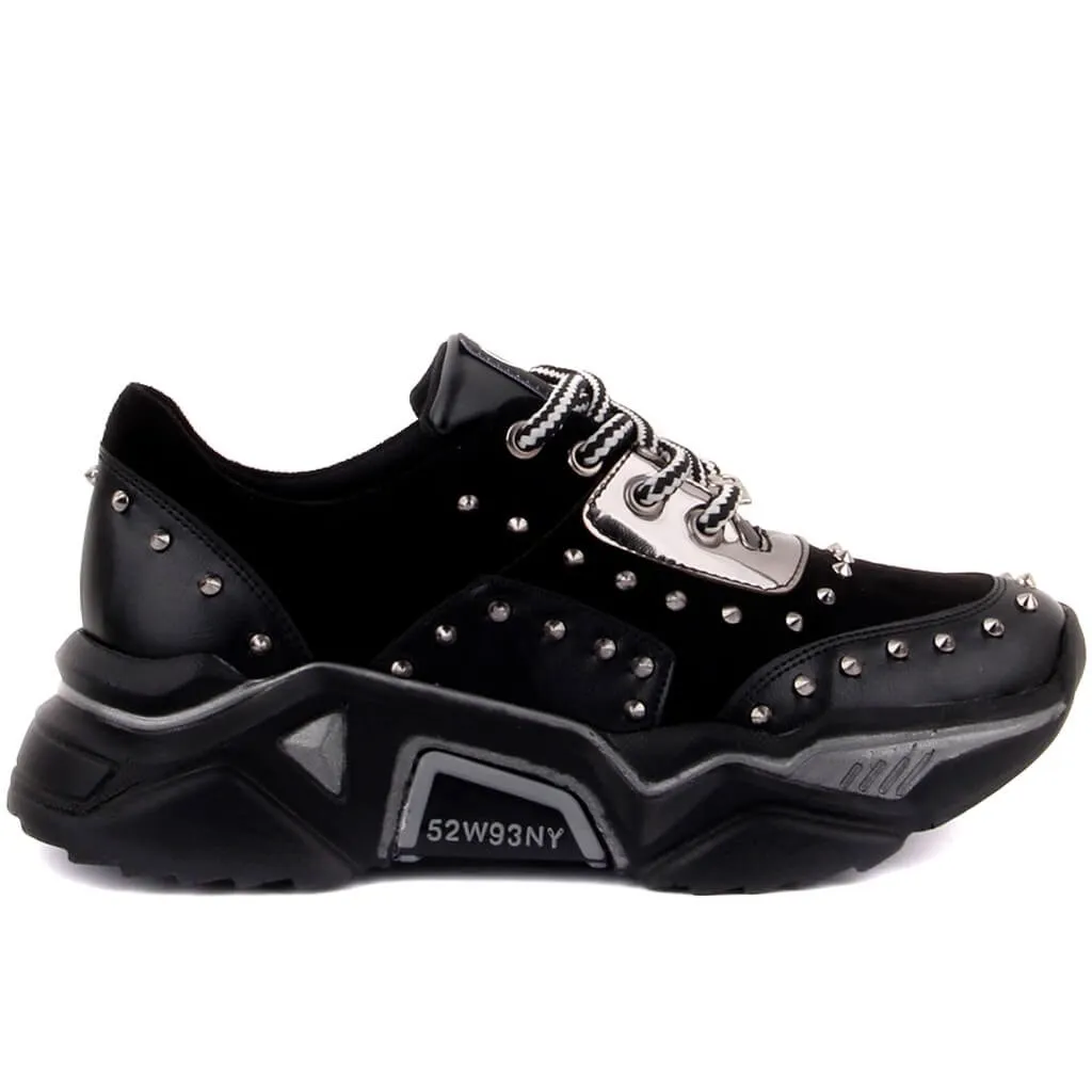 

Pierre Cardin-Black Color Lace-Up Women Casual Shoes