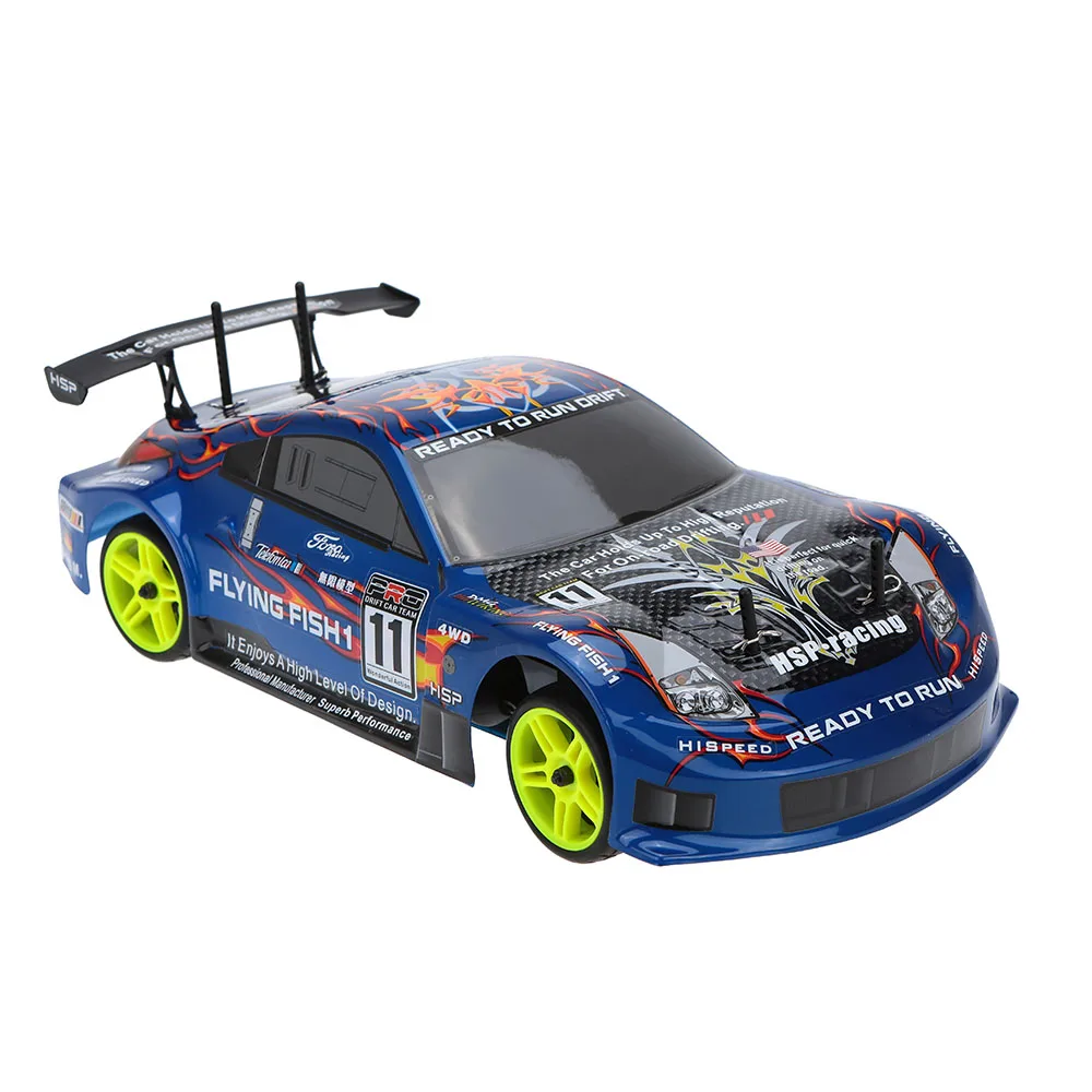 Зеленый HSP RC автомобиль 4wd 1:10 на дороге гоночный двухскоростной Дрифт автомобиль игрушки 4x4 Нитро Газ мощность высокая скорость хобби Дистанционное управление автомобиль - Цвет: Зеленый