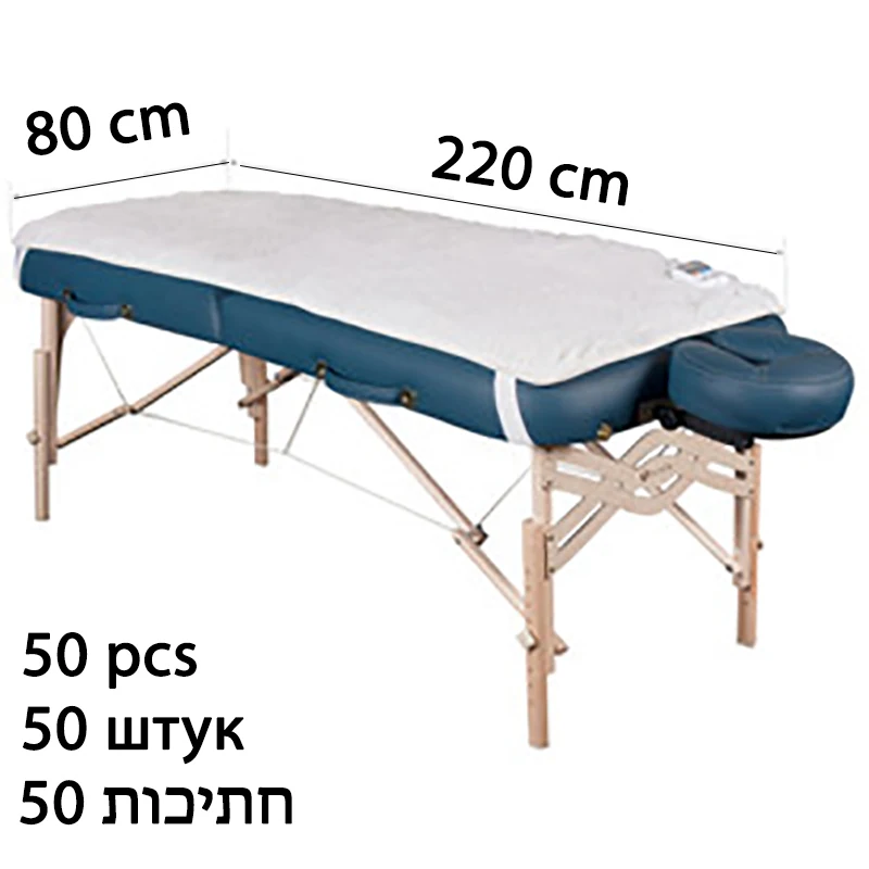 50 шт. эластичные одноразовый спа массажный матрас листа лежащей снизу крышка