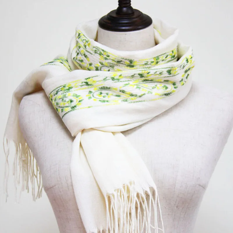 Модный хиджаб 2020 женский роскошный шарф с вышивкой пончо на голову кашемировая