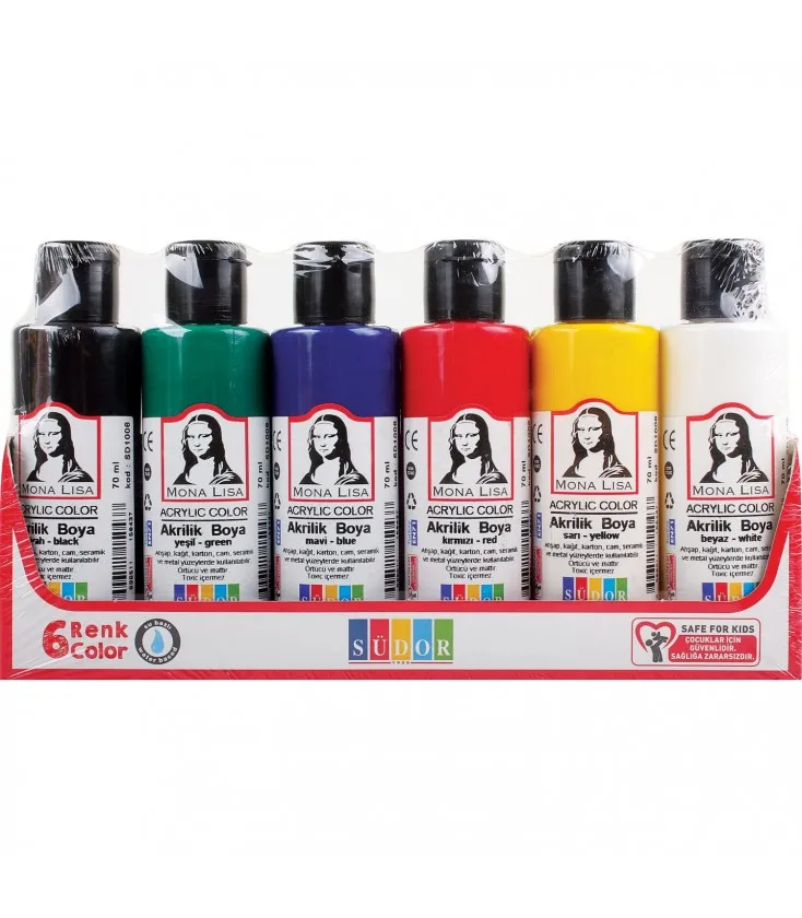 Акриловая краска для художников, 6x70 мл, 6 цветов в наборе, 70 мл Акриловая краска для художников, 6x70 мл, 6 цветов в наборе, 70 мл