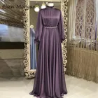 Женское шифоновое вечернее платье, элегантное винтажное платье с высокой горловиной и кристаллами, 2021