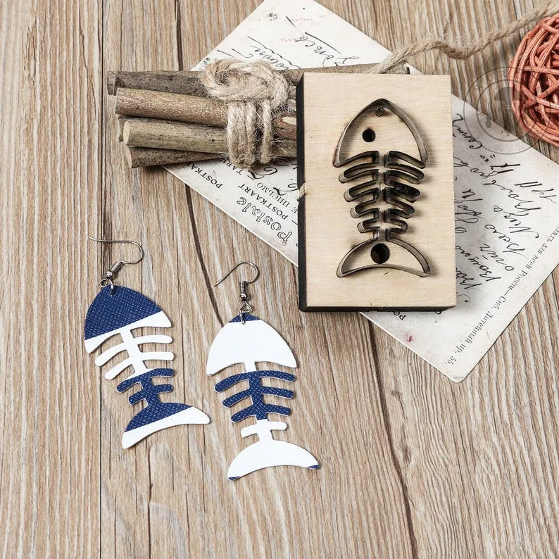 ZONESUN fishbone изготовленные на заказ кожаные бумажные серьги украшения режущие