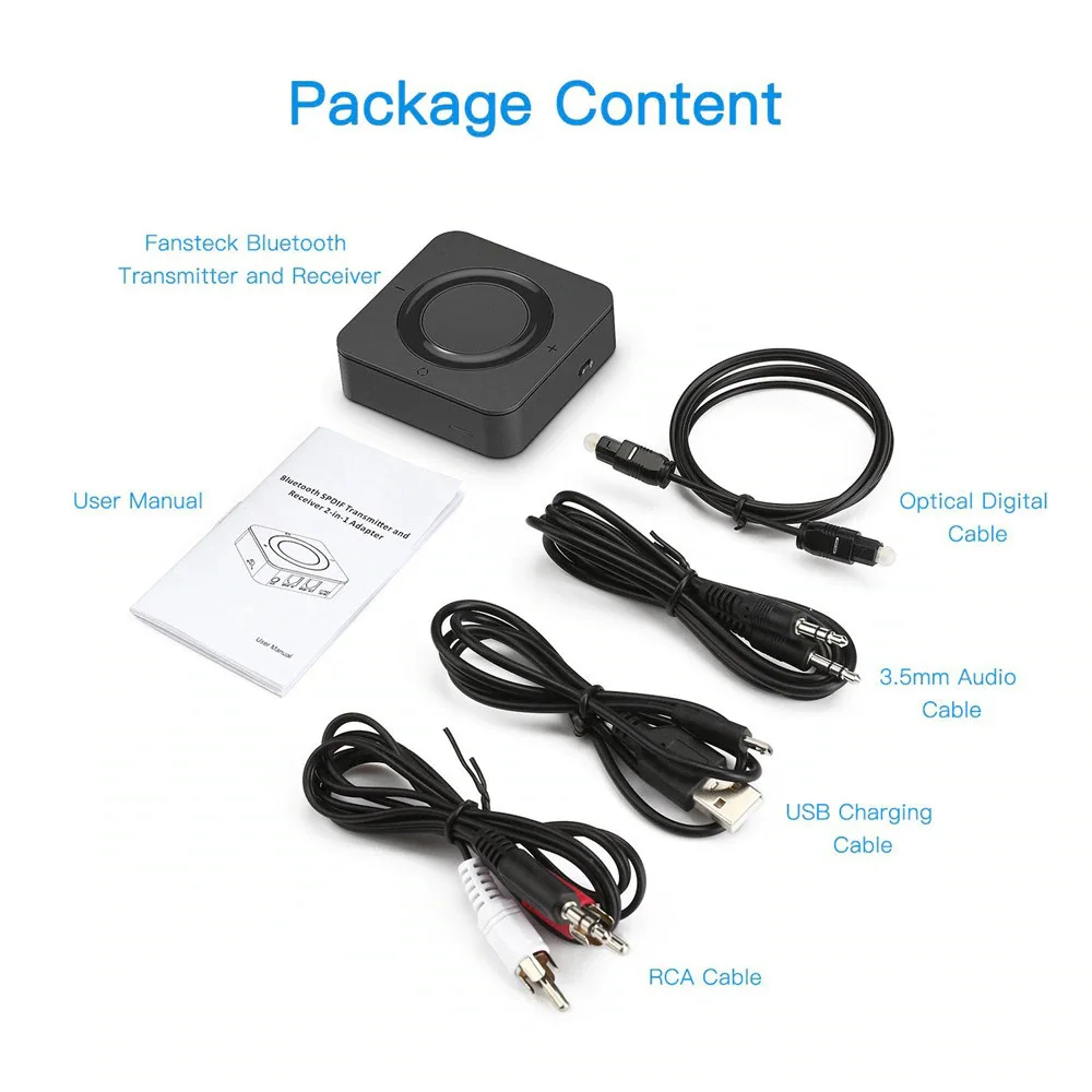 Dual Link Bluetooth 5,0 CSR8675 Aptx HD низкая задержка SPDIF RCA Aux 3,5 мм музыкальный передатчик приемник стерео аудио домашний ТВ адаптер - Цвет: Black