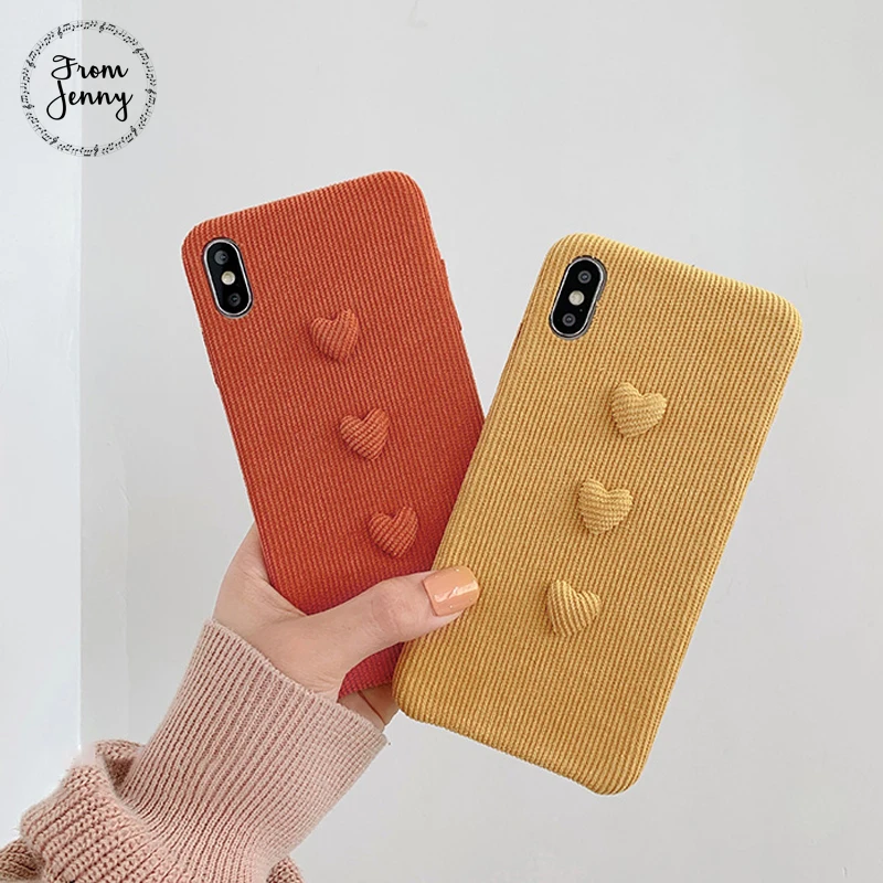 From Jenny вельветовые стерео любовь к iPhone x xr xs max 6 6s 7 8 плюс простые однотонные Цвет