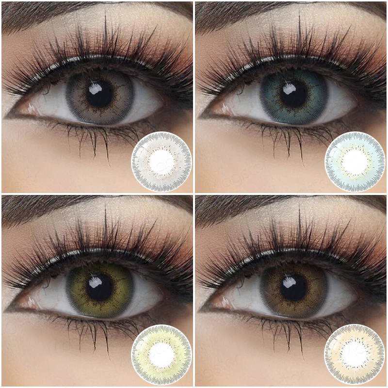 1 пара (2 шт.) цветные контактные линзы для глаз набор цветов натуральный макияж ed