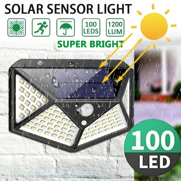 Уличный светильник на солнечной батарее с 100 светодиодами водонепроницаемый