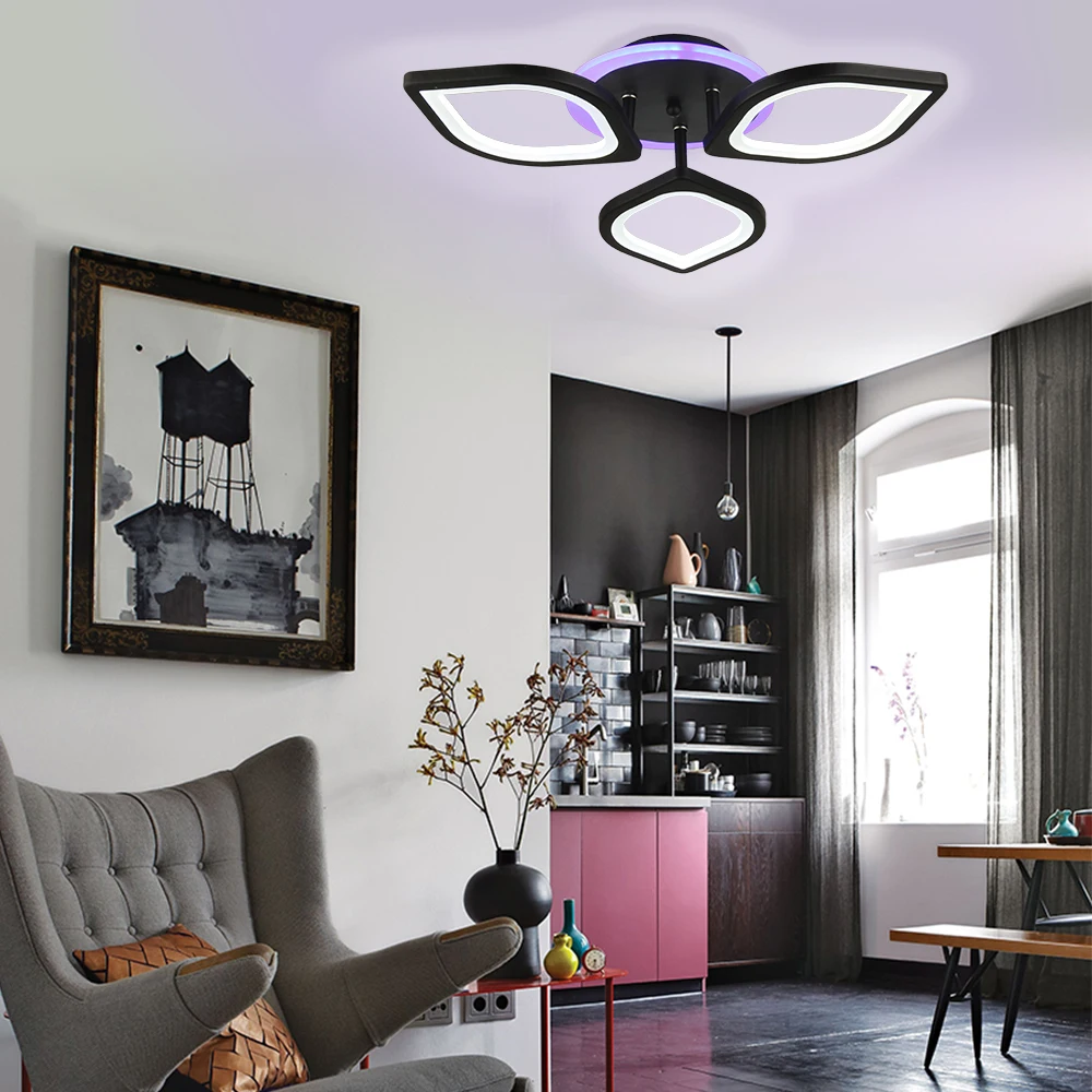 Потолочная люстра светодиодная для дома дачи LED светильник с пультом. Для зала