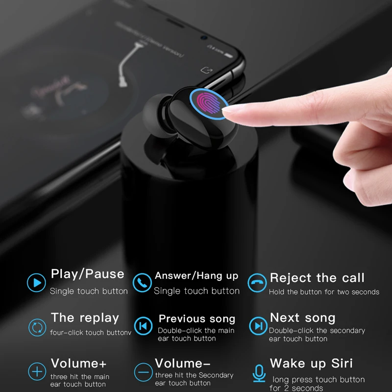Настоящие беспроводные наушники Bluetooth наушники беспроводные наушники TWS беспроводные наушники 5,0 музыкальные спортивные наушники с микрофоном