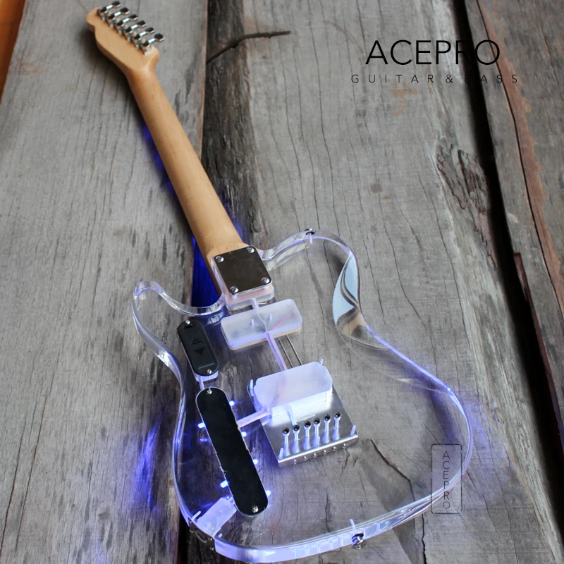 Новое поступление электрическая гитара Acepro светодиодный светодиодной